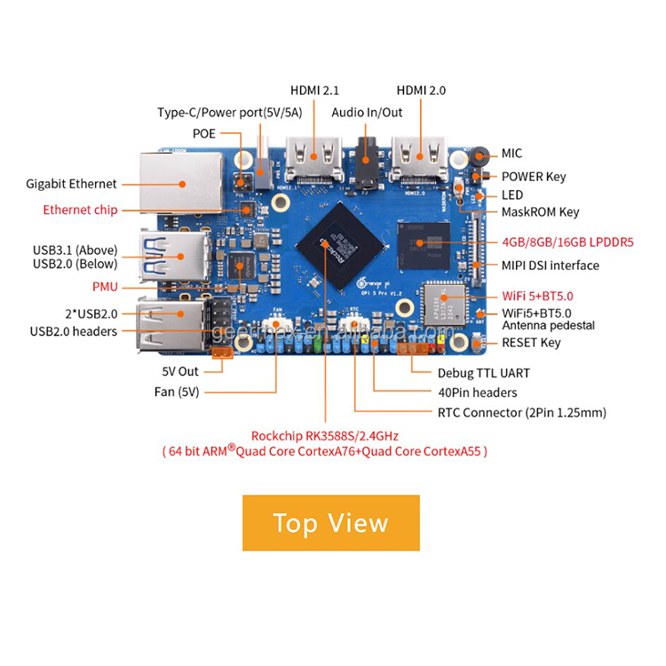 บอร์ดพัฒนา Orange Pi 5 Pro แรม - Orange Pi 5 Plus 16Gb บทวิจารณ์และราคา